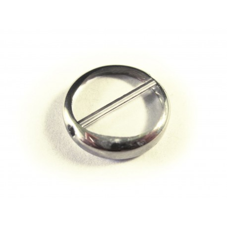 Leisure-Beads - Weiss transparente Fensterperle 14mm rund Silberrahmen - Schmuckzubehör