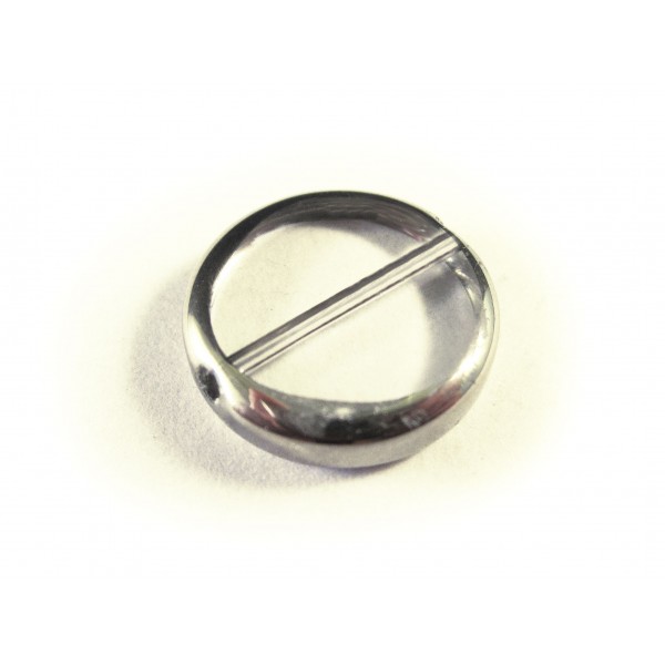 Weiss transparente Fensterperle 14mm rund Silberrahmen - Schmuckzubehör - Leisure-Beads DIY