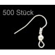 500 Stück hellsilberfarben Ohrfedern 21x19x3mm Ohrfedern aus Eisen - Schmuckzubehör zum Ohrringe selbermachen