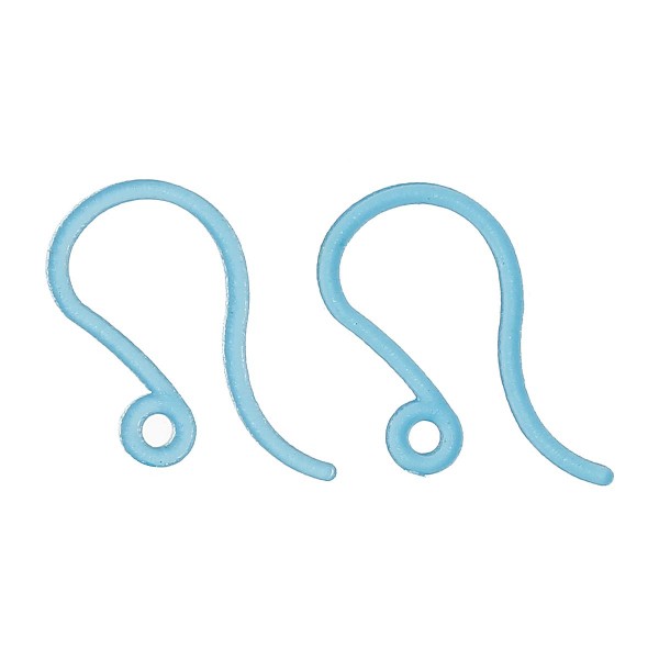 20x blaue Ohrfedern 11x7mm Ohrhaken aus Kunststoff - Schmuckzubehör zum Ohrringe basteln - Leisure-Beads DIY
