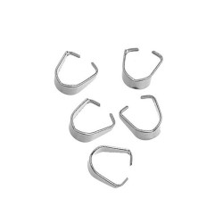 Leisure-Beads - 10x Edelstahl Collierschlaufe 6,6x4,9mm silberfarben Anhängerhaken silberfarben - Schmuckzubehör Collierschlaufe