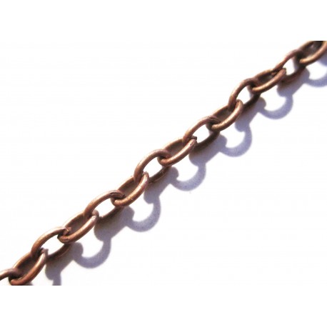 Leisure-Beads - Angebot 5m ketteku2 + 5m ketteku3 kupferfarbene Kette kupferfarben Gliederkette - Schmuckzubehör