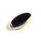Schwarze Fensterperle 18x10mm oval Silberrahmen