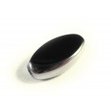 Schwarze Fensterperle 18x10mm oval Silberrahmen - Schmuckzubehör