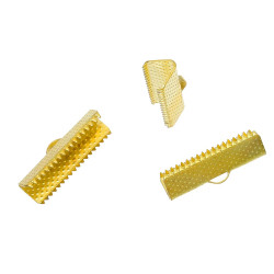 Leisure-Beads - 10x goldfarbene Bandklemme 22mm Bandverbinder - Schmuckzubehör