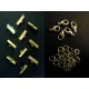 10 goldfarben Bandklemmen 22mm + 5 Karabiner + 10 Biegeringe als Schmuckzubehör Set für Halsbänder - Schmuckzubehör Set - Leisure-Beads DIY