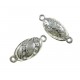 1x silber Strass Magnet Verschluss 22x9x8mm silber Schmuckverschluss mit Strass - Schmuckzubehör Magnetverschluss
