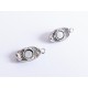 1x silber Strass Magnet Verschluss 22x9x8mm silber Schmuckverschluss mit Strass - Schmuckzubehör Magnetverschluss