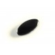 Schwarze Fensterperle 18x10x5mm oval mit Silberrahmen