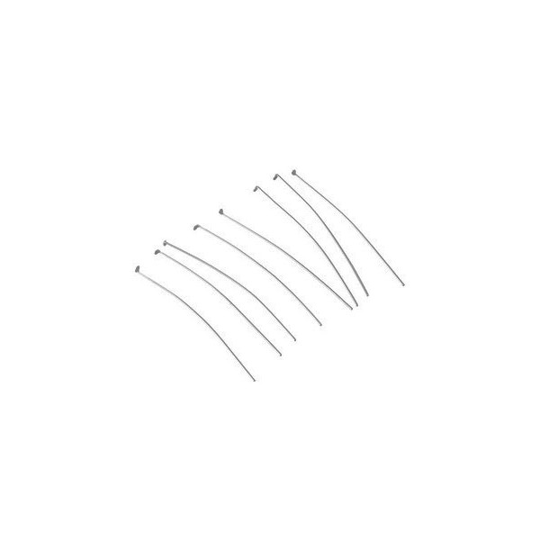 10 Edelstahl Nietstifte 50mm silberfarben Schmuckdraht mit Kopf - Schmuckzubehör - Leisure-Beads DIY