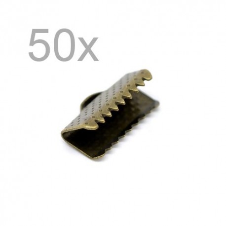 Leisure-Beads - 50x bronzefarbene Bandklemme 13mm - Schmuckzubehör