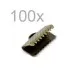 100x bronze Bandklemme 13mm bronzefarbene Bandklemmen Samtbandklemmen - bronze Schmuckzubehör - Leisure-Beads DIY