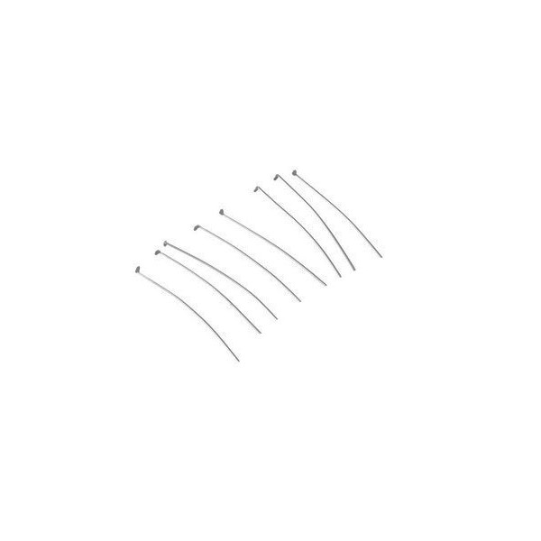 10 Edelstahl Nietstifte 40mm silberfarben Schmuckdraht mit Kopf - Schmuckzubehör - Leisure-Beads DIY