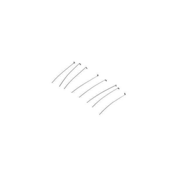 10 Edelstahl Nietstifte 30mm silberfarben Schmuckdraht mit Kopf - Schmuckzubehör - Leisure-Beads DIY