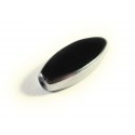 Schwarze Fensterperle 29x12mm oval Silberrahmen - Schmuckzubehör