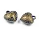 1x bronze Herz Anhänger ca. 15x16x10mm Acryl bronzefarben Schmuckanhänger- bronze Schmuckzubehör - Leisure-Beads DIY