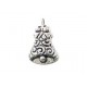 1x silber Weihnachtsglocke ca. 24x15x3mm silberfarbener Schmuckanhänger für Weihnachten - Schmuckzubehör