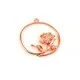 1x rose goldfarben Anhänger mit Rose ca. 36x34mm rosegoldfarben Schmuckanhänger - rose goldfarben Schmuckzubehör - Leisure-Beads DIY