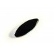 Schwarze Fensterperle 29x12x7mm oval Silberrahmen