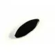 Schwarze Fensterperle 29x12x7mm oval Silberrahmen - Leisure-Beads DIY