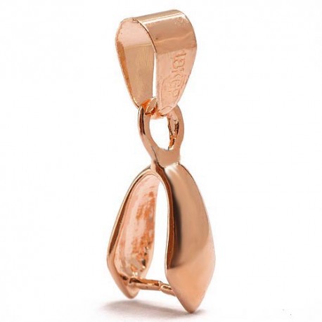 Leisure-Beads - 1x 18K rosevergoldete Collierschlaufe 18mm Innen 5mm - Schmuckzubehör