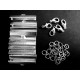 10 hellsilberfarben Bandklemmen 35mm + Karabiner + Biegeringe Schmuckzubehör Set