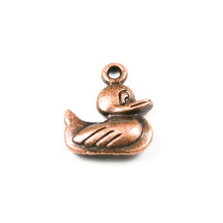 Leisure-Beads - 1x kupferfarben Ente Anhänger 20x21x4mm kupferfarbener Schmuckanhänger - Schmuckzubehör