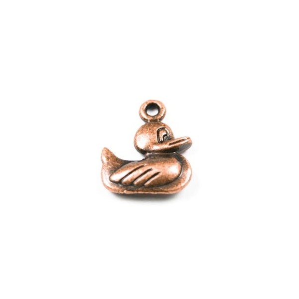 1x kupferfarben Ente Anhänger 20x21x4mm kupferfarbener Schmuckanhänger - Schmuckzubehör - Leisure-Beads DIY