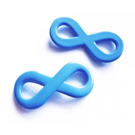 Leisure-Beads - 1x blau Infinity 29x14mm Unendlichkeitszeichen Lederband Verbinder für Infinity Armband - Schmuckzubehör