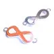1x neonorange silber Infinity 40x15x4mm Unendlichkeitszeichen Lederband Verbinder - Schmuckzubehör - Leisure-Beads DIY