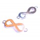 1x orange silber Infinity 40x15x4mm Unendlichkeitszeichen Lederband Verbinder - Schmuckzubehör