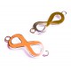 1x goldfarben orange Infinity 40x15x4mm Unendlichkeitszeichen Lederband Verbinder - Schmuckzubehör