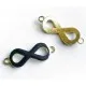 1x goldfarben schwarz Infinity 40x15x4mm Unendlichkeitszeichen Lederband Verbinder - Schmuckzubehör - Leisure-Beads DIY
