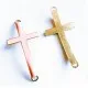 1x goldfarben rosa Kreuz 46x23x5mm Zwischenstück Lederband Verbinder - Schmuckzubehör - Leisure-Beads DIY