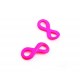 1x neon pink Infinity 29x14mm Unendlichkeitszeichen Lederband Verbinder für Infinity Armband - Schmuckzubehör