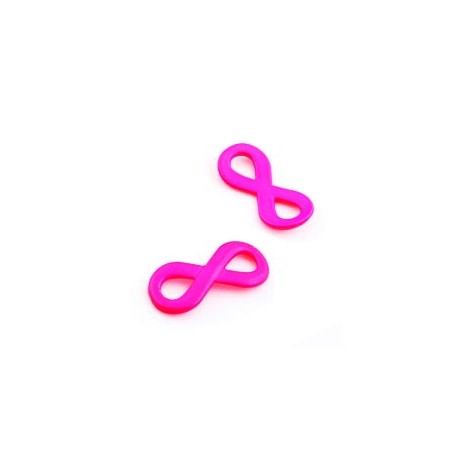 Leisure-Beads - 1x neon pink Infinity 29x14mm Unendlichkeitszeichen Lederband Verbinder für Infinity Armband - Schmuckzubehör