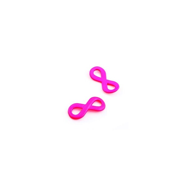 1x neon pink Infinity 29x14mm Unendlichkeitszeichen Lederband Verbinder für Infinity Armband - Schmuckzubehör - Leisure-Beads DIY