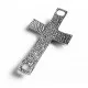 1x silber Strass Kreuz Kettenverbinder 41x24mm Kruzifix Ketten Zwischenstück silberfarben - Schmuckzubehör Schmuckverbinder - Leisure-Beads DIY