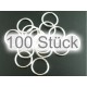 Ca. 100x versilberter Biegering 16mm Stärke 1,5mm rund platinfarben hellsilber - Schmuckzubehör Biegering