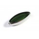 Grüne Fensterperle 29x12mm oval Silberrahmen