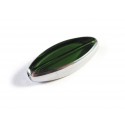 Grüne Fensterperle 29x12mm oval Silberrahmen - Schmuckzubehör