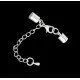 1x hellsilber Verschluss zum Einkleben Endkappe 10x6,5mm Innen 5,5mm mit Karabiner zum Einkleben - Schmuckzubehör Endkappe - Leisure-Beads DIY