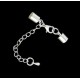 1x hellsilberfarben Verschluss Innen 5,5mm 10x6,5mm zum Einkleben mit Karabiner - Schmuckzubehör Endk