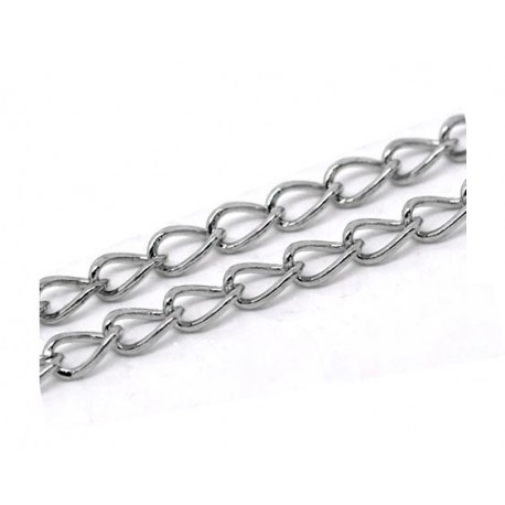 Leisure-Beads - 1m Gliederkette 5,5x3,5mm silberfarben - Schmuckzubehör