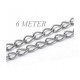 6m silber Kette 5,5x3,5mm silberfarbene Schmuckkette Gliederkette - Schmuckzubehör