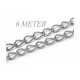 6m silber Kette 5,5x3,5mm silberfarbene Schmuckkette Gliederkette - Schmuckzubehör - Leisure-Beads DIY