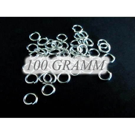 Leisure-Beads - 100g hellsilberfarbene Biegering 5mm x 1mm Bindering - Schmuckzubehör Biegering