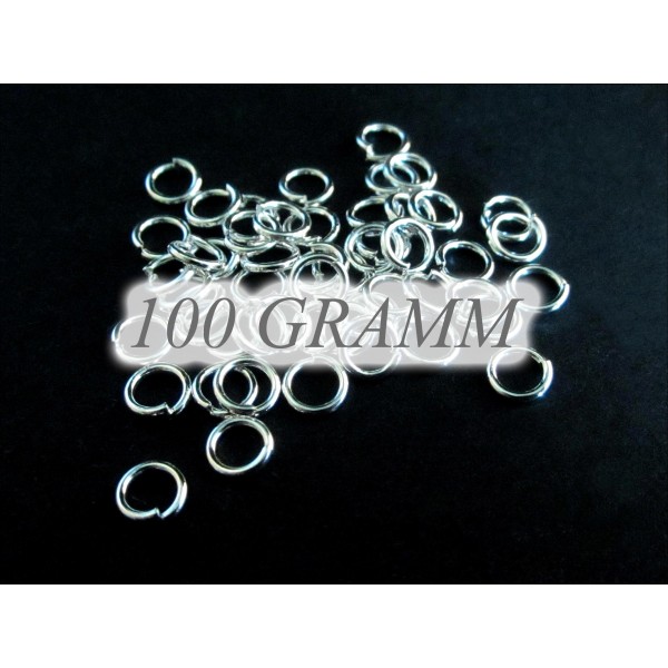 100g hellsilberfarbene Biegering 5mm x 1mm Bindering - Schmuckzubehör Biegering - Leisure-Beads DIY