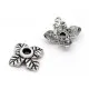 10x flache silber Perlenkappen ca. 6x6x2mm silberfarbene runde Perlen Kappen - Schmuckzubehör Perlenkappe - Leisure-Beads DIY