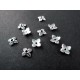 10x flache silber Perlenkappen ca. 6x6x2mm silberfarbene runde Perlen Kappen - Schmuckzubehör Perlenkappe